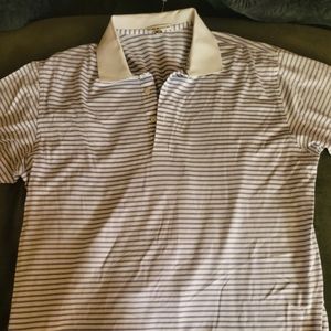 Peter Millar striped Golf collared Shirt sz Large NWOT
